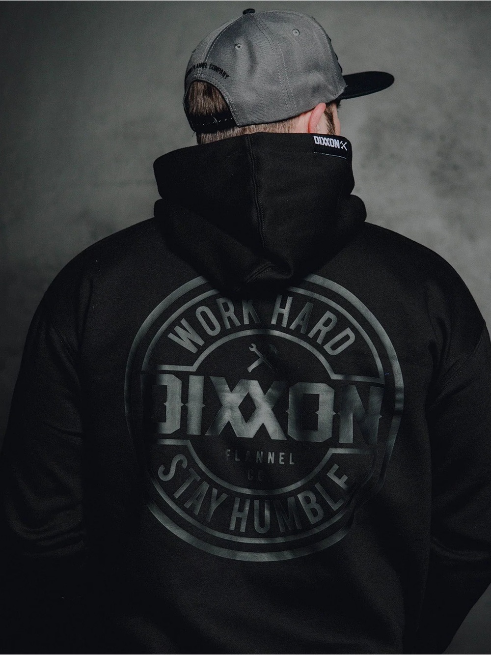 Dixxon Men’s Black Graphic Hoodie – Work Hard Stay Humble